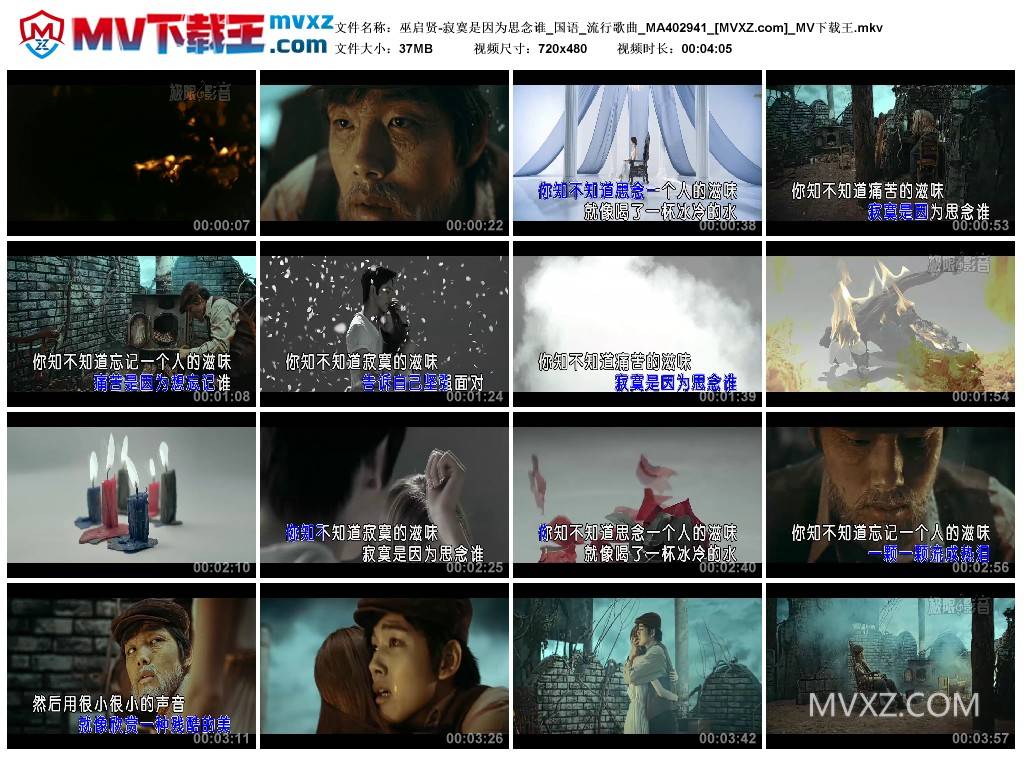 巫启贤-寂寞是因为思念谁_国语_流行歌曲_MA402941